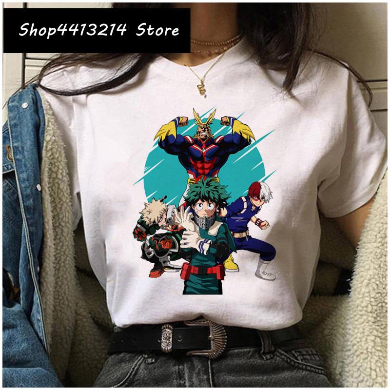 Cartoon Women My Hero Academia T Shirt Tee Funny Himiko Toga Clothing Boku No Hero Academia Harajuku 2021 Tshirt Female Ulzzang