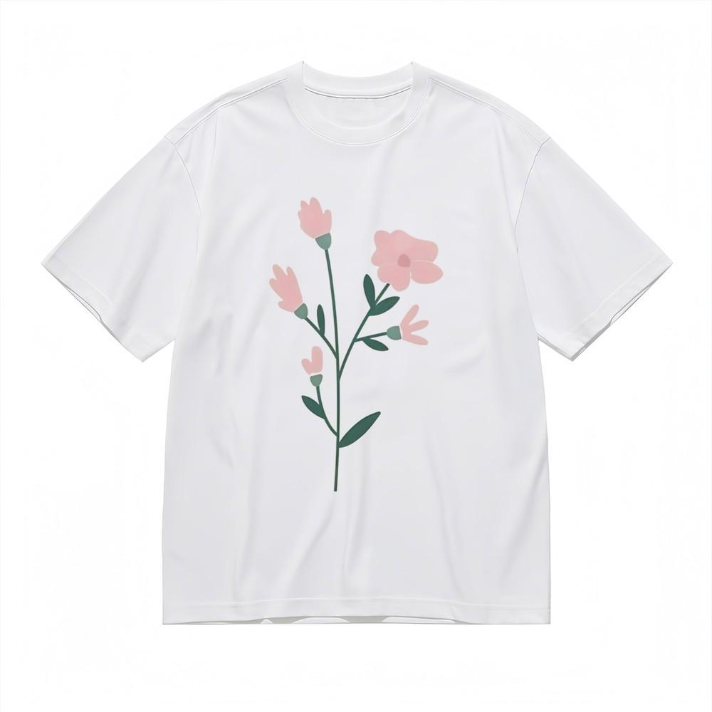 

Women s Soft Breathable All Season Classic T-Shirt Cute Cat With Flower Tee S