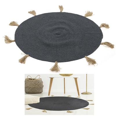 [R2497] - Grauer Baumwollteppich „Boho“ - 90 cm