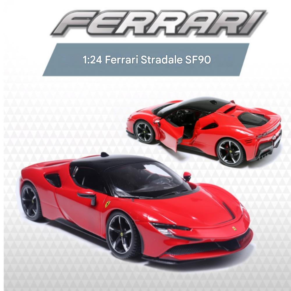 Brago 1:24 Ferrari Stradale SF90 Samochód Odlewany Ciśnieniowo, Czerwony, 1 Sztuka