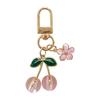 3D Cherry & Blossom Keychain Pendant - Alloy Jewelry Accessory