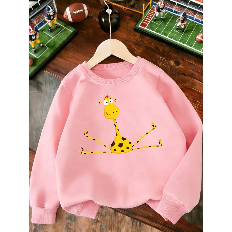 European sizes Kids' Hoodies, Tops for Kids, Quirky, Sporty Style, Stylish Kids. Kids' Round-Neck Hoodies with Cute And Quirky Giraffe Prints