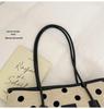 Stylish Polka Dot Large Capacity Tote: Versatile, Fashionable Handheld & Shoulder Bag for Commuting.