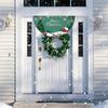 Christmas Fan Flag Door Decoration Polyester Materials Holiday Party Supplies Easy To Hanging Banners Accessory