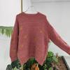 2025 Women's Gold Sweaters Ulzzang Vintage College Deer Embroidery Sweater Female Thick Cute Loose Harajuku Clothing
