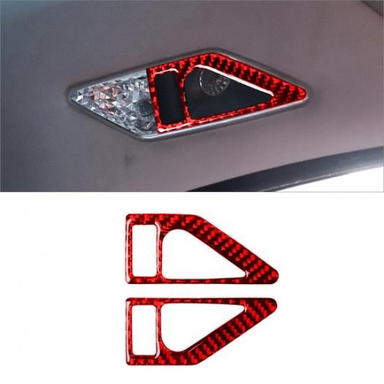 Red Carbon Fiber Interior Overhead Light Cover Trim For BMW 3 Series E46 1998-05