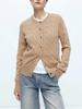 Autumn/Winter 2025 Wool Slimming Long Sleeve Round Neck Cable Knit Cardigan Sweater