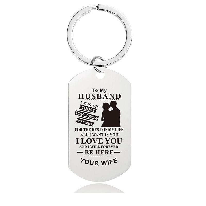 Breloc Militar Gravat din Oțel Inoxidabil - Cadou de Ziua Îndrăgostiților pentru Cupluri