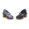 Moda Moda Scarpe Donna 2025 Tacco Blocco Sandali Alti Donna Taglia Grande Lusso Comfort Denim Chunky Tacchi Alti Ragazze Zoccoli Basso Cle