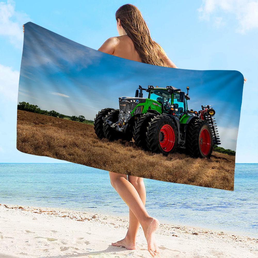 Auto Traktor Handtuch Mikrofaser Strandhandtuch Saugfähig Schnelltrocknend Weich Yoga Schwimmen Resort Bergsteigen Handtuch