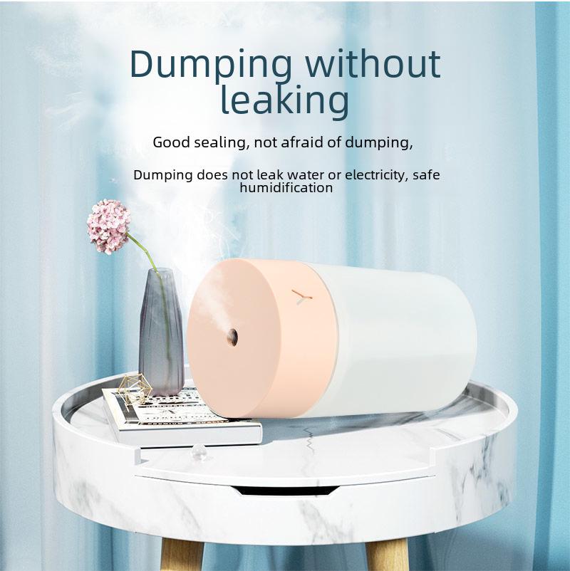Bærbar fargerik stille luftfukter for hjemmet, soverommet og bilen med aromaterapi og stor tåke