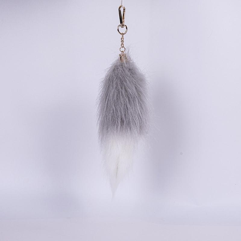 Plush Foxy Tail Keychain Soft and Comfortabel Key Holder 20cm Faux Furry Pendant Charm for Fashionable Accessories