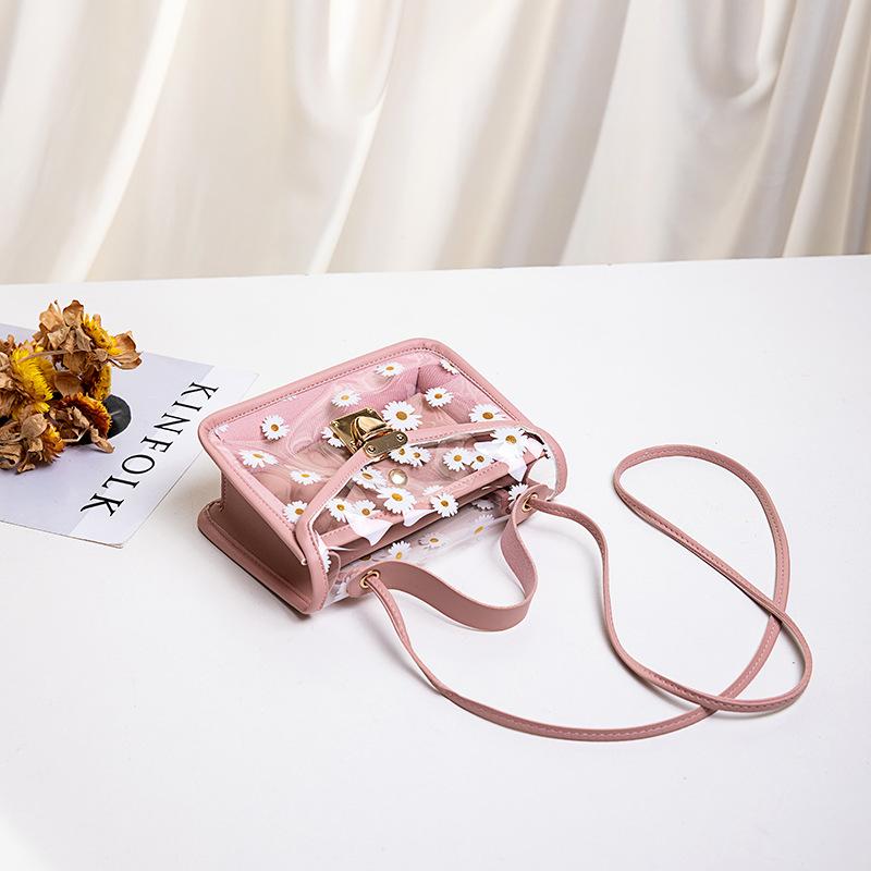 Daisy Print Transparent Nested Shoulder Phone Bag