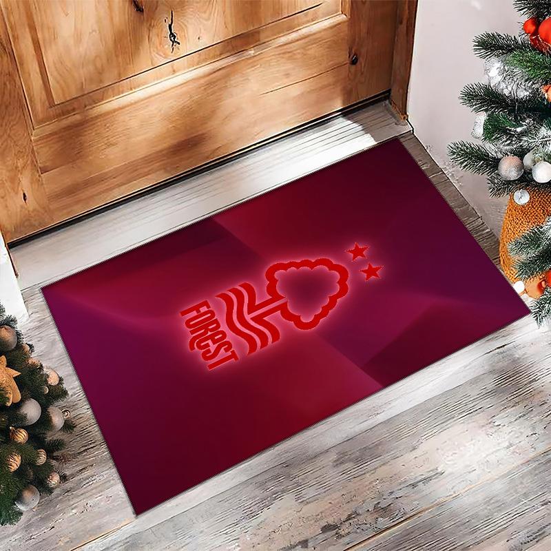 Tappeto in Velluto di Cristallo con Stampa Calcio Nottingham Forest, Comodo Assorbente d'Acqua Antiscivolo Tappeto per Pavimenti Interni