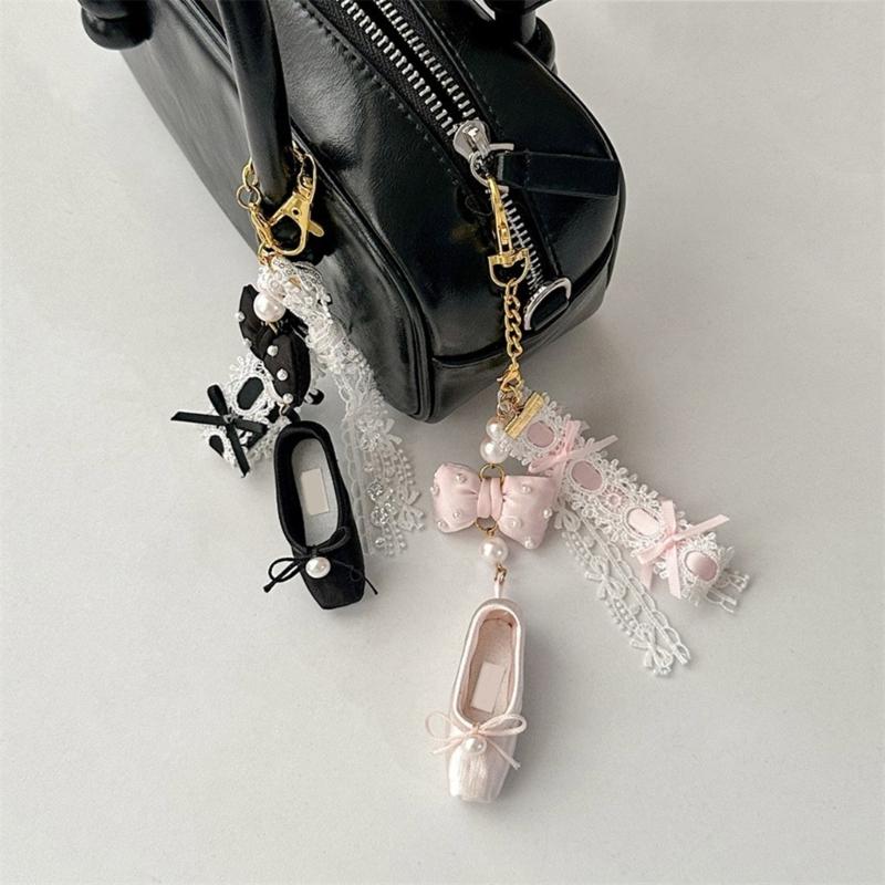Einzigartiger Ballerina-Schuh Handy-Anhänger Schlüsselanhänger Anhänger Niedlicher Schlüsselanhänger Handykette Stilvolles Accessoire für Rucksack Geldbörse Tasche