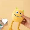 Yellow Monster Shaped Plush Dog Rope Toy Interactive Chew Toy for Puppy Teething Cleaning