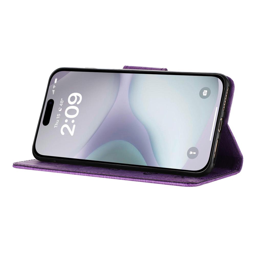 For iPhone 16 Case Butterflies Flower Leather Wallet Flip Phone Cover