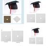Blank Sublimation Graduation Caps Toppers Sticker DIY Graduation Caps Decorations for Caps Clothes Bags Backpacks X3UC