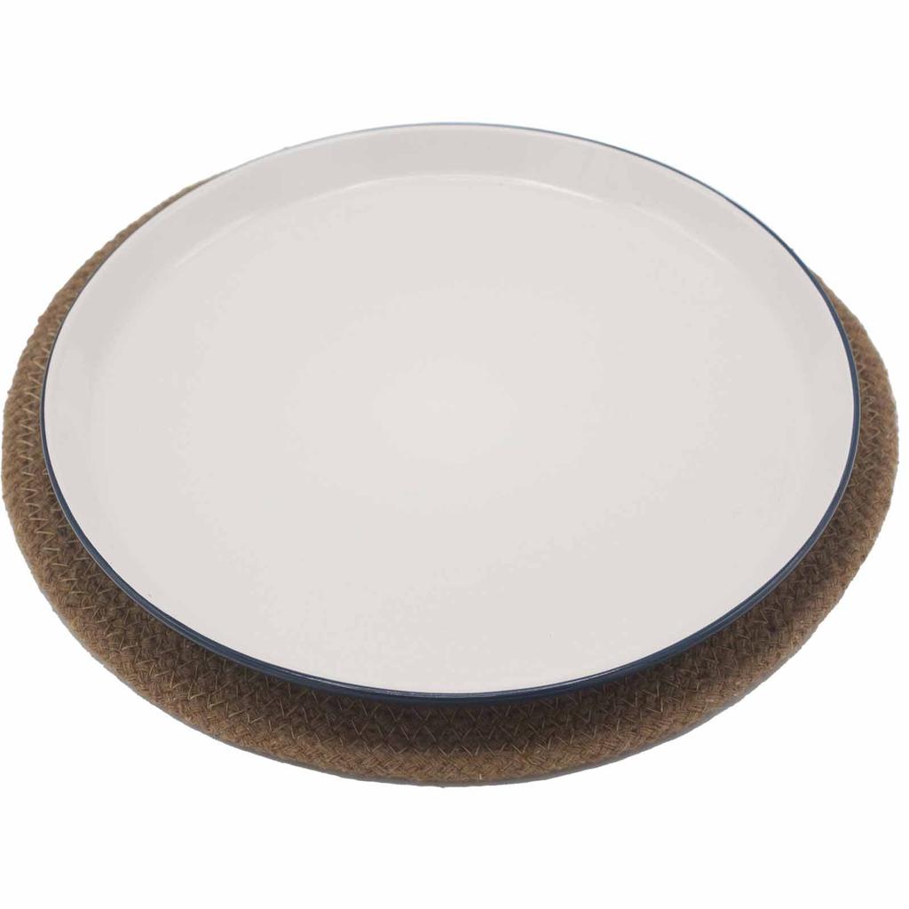 Jute Cotton Placemat 30cm Natural Border
