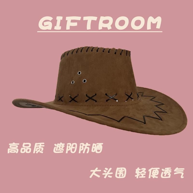 

Western Cowboy Hat Summer Women s Sunscreen Hat European Retro Eaves Beach Beach Spice Girl Sun Hat