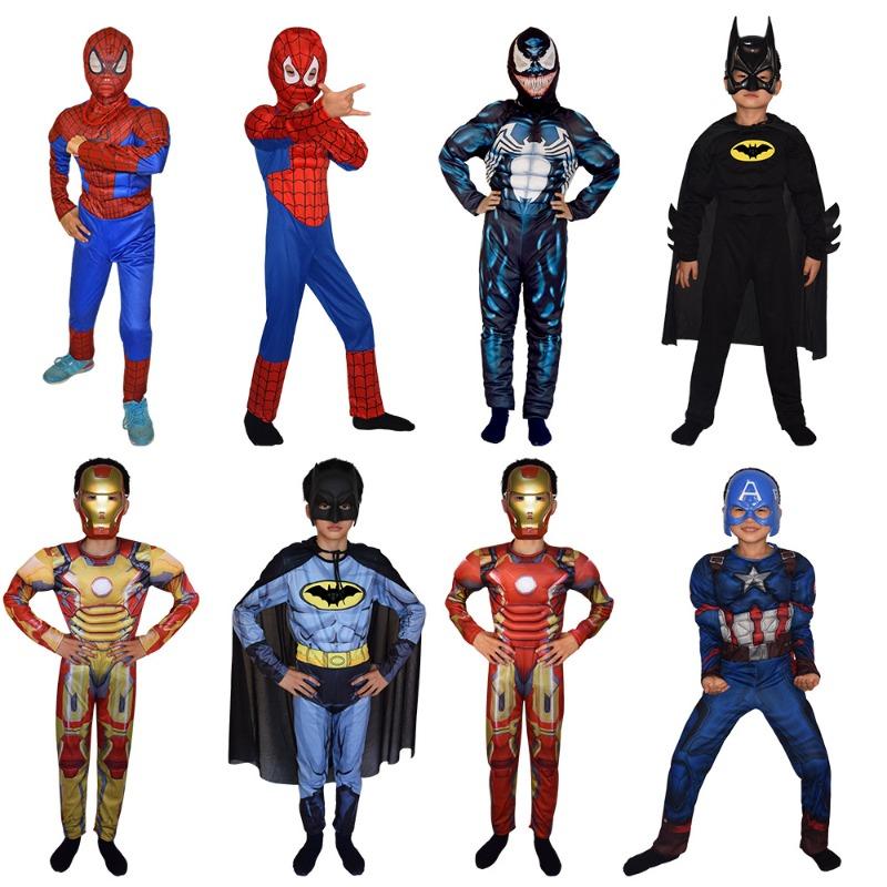 Halloween captain America clothes child cosplay cos spider iron man hulk one-piece muscle suit