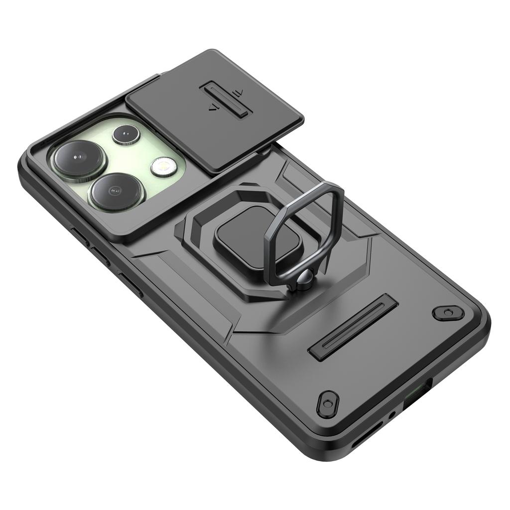 For Xiaomi Redmi Note 13 4G Case PC+TPU Slide Lens Lid Phone Cover