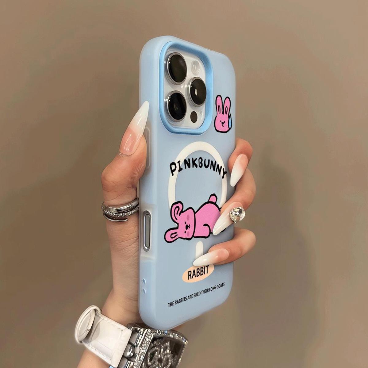 

Cartoon Jelly Magnetic Two-in-One Mobile Phone Case Transparent Frosted Mobile Phone Case for Apple 14pro New Model 13promax For iphone 17PROMAX