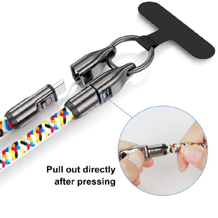 Travel Friendly PD240W Type C Quick Charging Cable, Easy to Carry Mobile Phone Lanyard, Stable Performances