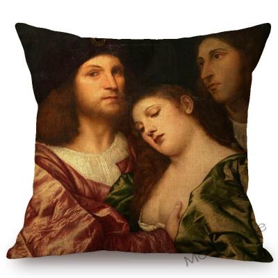 Neoclassic Italian Renaissance Titian Christian Bible Theme Painting Venus Home Decor Sofa Pillow Case Vintage Art Cushion Cover