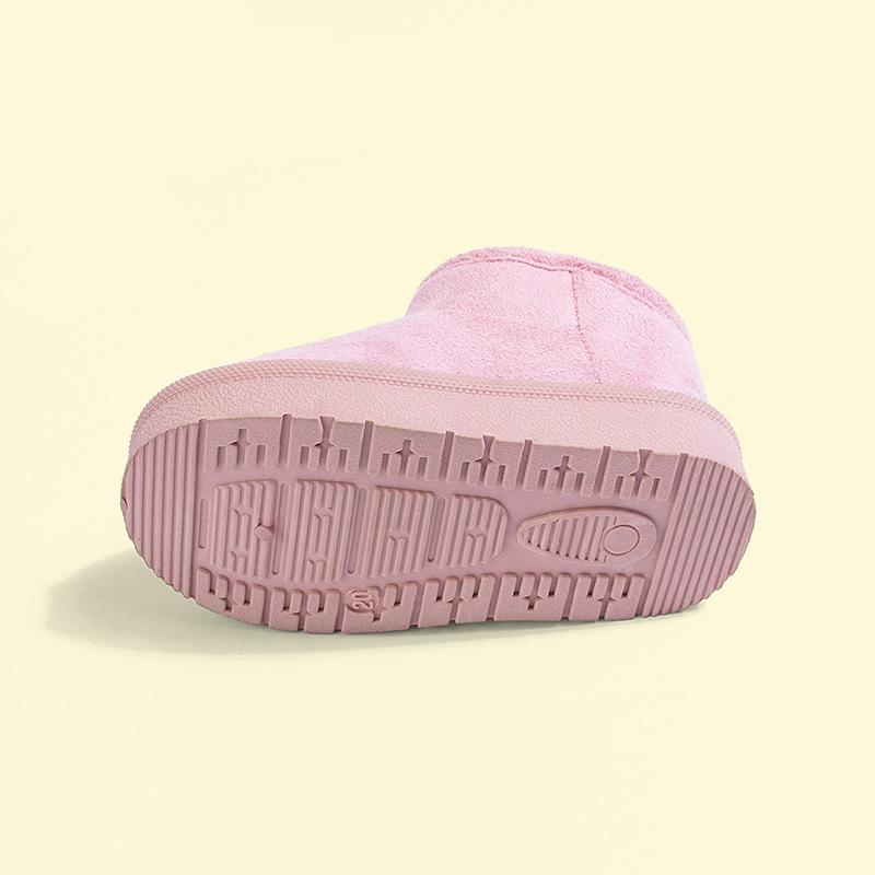 Winter suede warm children's snow boots, casual girls' plush short cotton boots for toddlers and young children
