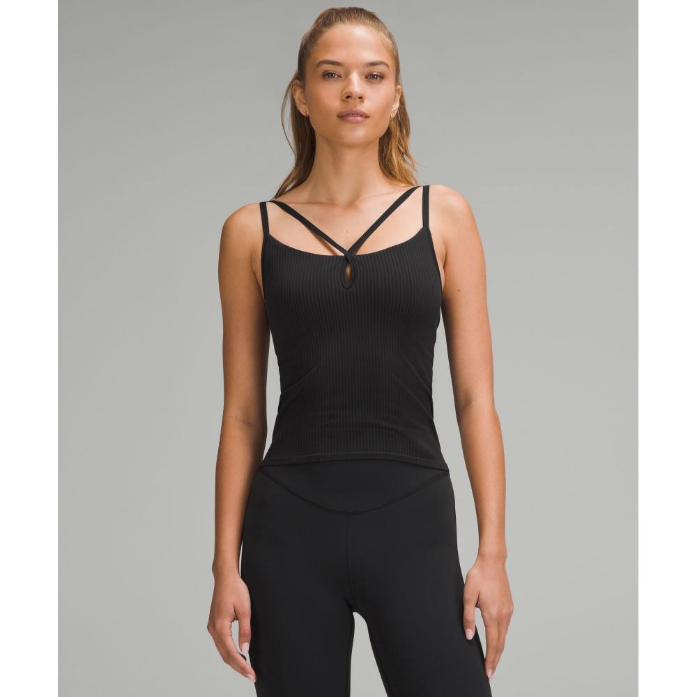 

Lululemon EBB To Street Strappy Tank Top Light Support BC Cup Black Black 4