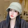 Autumn and winter gray woolen cap women's pleated stacked versatile newsboy hat spot
