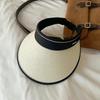 Vinyl Empty Top Straw Hat Women's Foldable Large Brim Sunshade Sunscreen Face Small Beach UV Protection Sun Hat