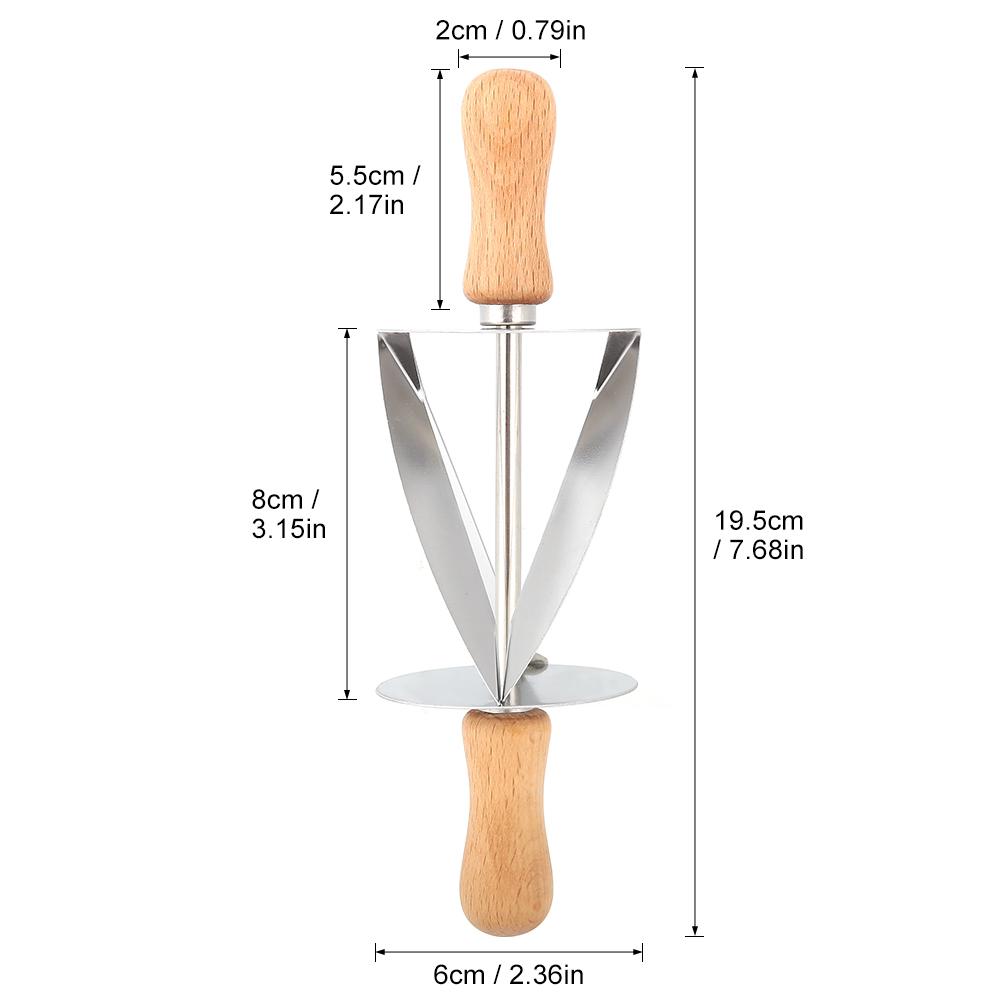 

Ролик для нарезки круассанов из нержавеющей стали, инструмент для приготовления хлебного теста и выпечки с деревянной ручкой