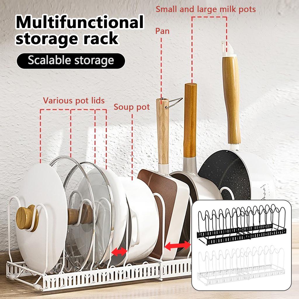 Hrnce A Pánve Skladovací Stojan: Spodní skříňka, 12,2'-22,4' zatahovací 13 nastavitelných přepážek Kuchyňská skříňka Úložný stojan na hrnce a pánve Úložný stojan na hrnce a pánve