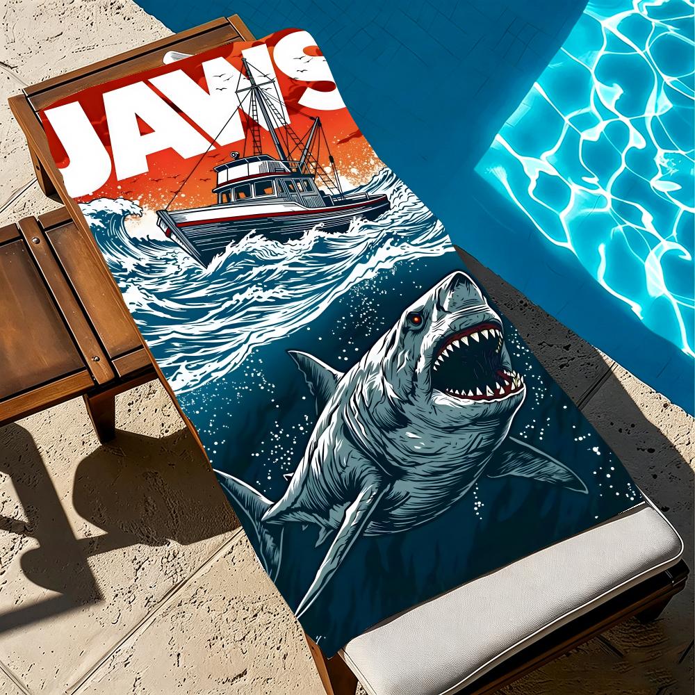 M- Jaws Towel Microfiber Beach Towel, Quick-dry, Sand-free, Ultra-fine Fiber, Super Soft.