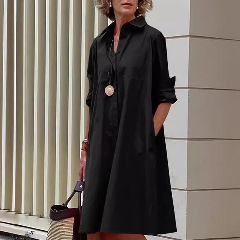 Damenbekleidung im europäischen und amerikanischen Stil, einfache und lockere Hemden, modische Kleider, langärmelige Damenbekleidung für Frühling und Sommer