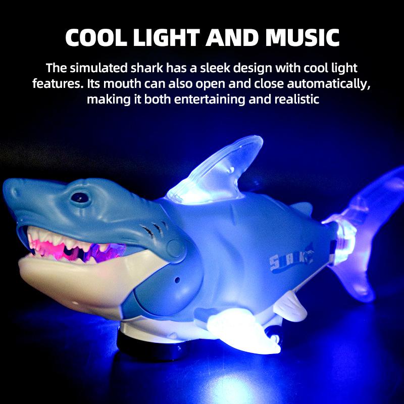 Kids' Electronic Toys Swaying Shark Robot with Music Light Animal Toys for Children Toddler Baby 1 To 2 3 Years Boys Girls Gifts