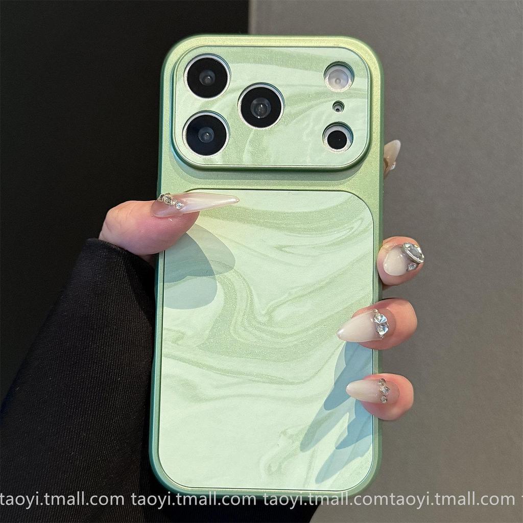 iPhone 17 Pro Max Velvet Water Ripple Texture Case, Large Window, Sticker Skin for Apple 16 Cover