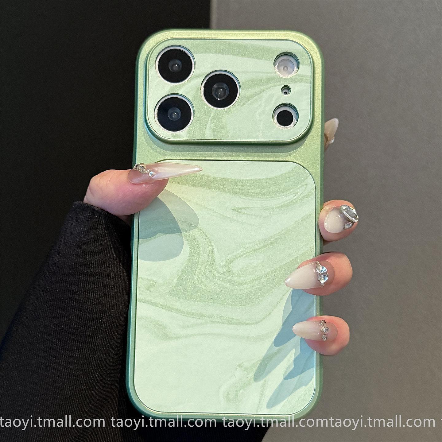 

iPhone 17 Pro Max Velvet Water Ripple Texture Case, Large Window, Sticker Skin for Apple 16 Cover iPhone 16 Pro Max