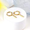 Fashion earrings women's hip-hop personality niche design sense electroplating small chain ear buckle stainless steel earrings