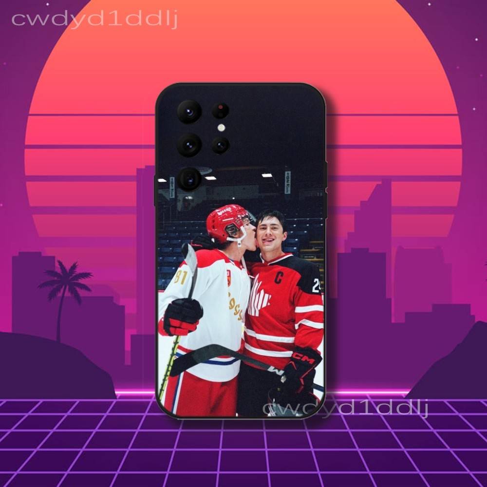 H-Heated R-Rivalry Ice Hockey Phone Case For Samsung S10,S21,FE,S21 ,S26,S25,S24,S23,Ultra,S9,S22,Plus Black Shockproof TPU