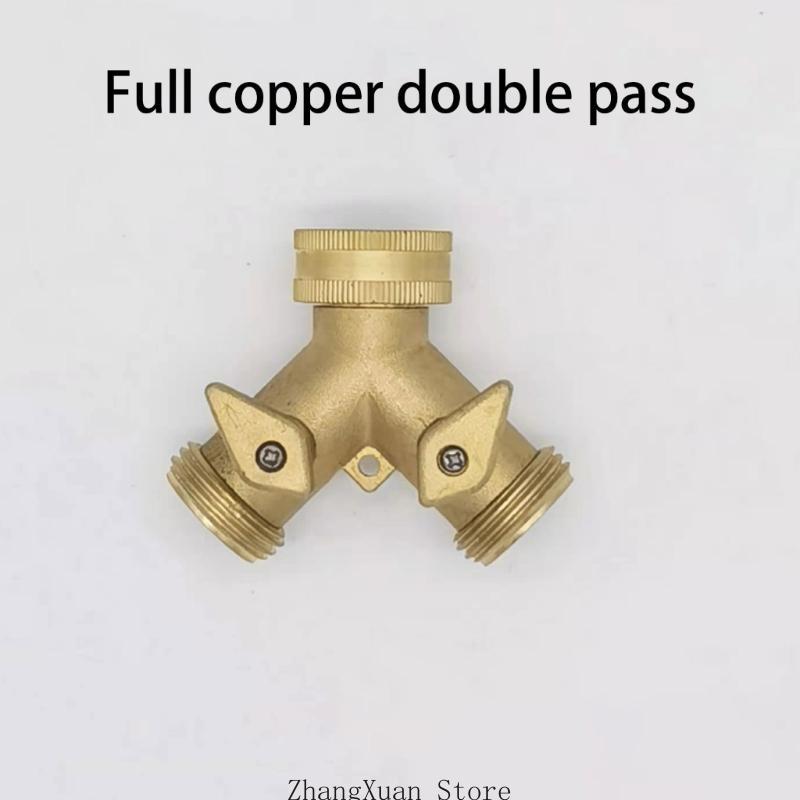 

Robusts Brass Y Connector For Garden Hose with Double Pressure Regulating Valves 2 Valves Garden Hose Adapter Upgrades 3XUF CN
