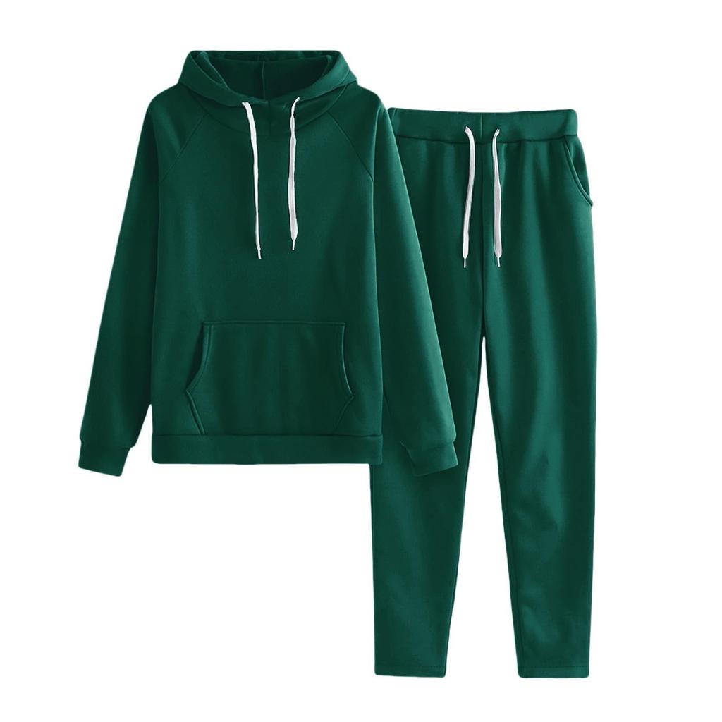 Children's Solid-color Loose Sweatshirt And Sweatpants Casual Sportswear Set