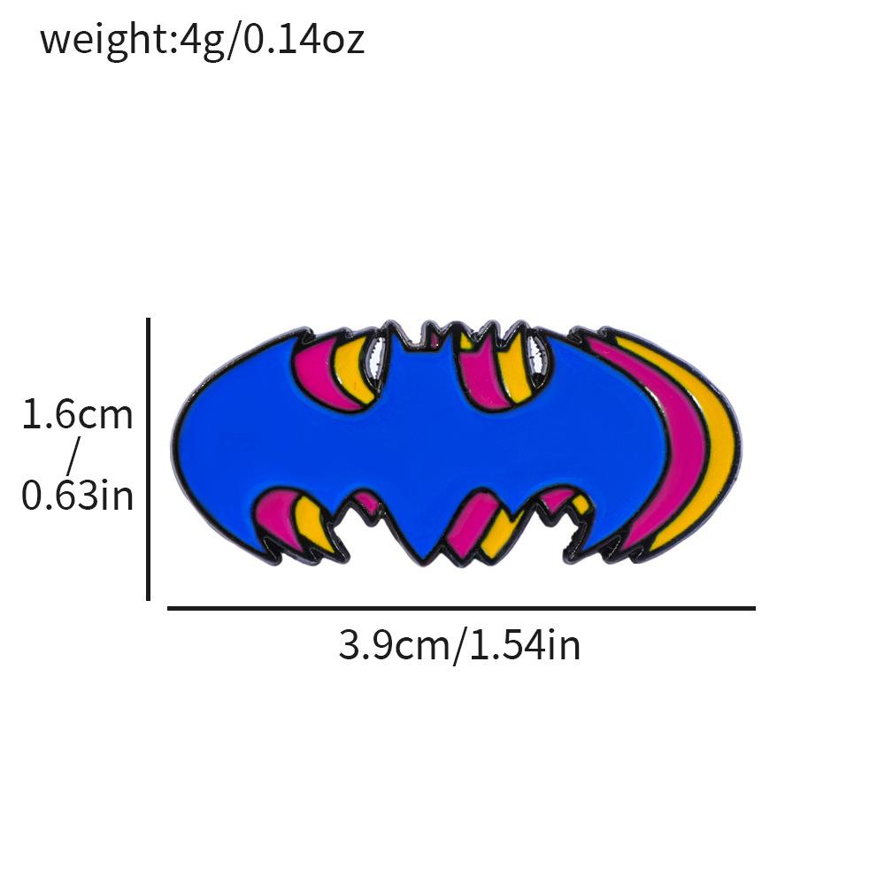 European and American Personality Creative Movie Batman Metal Badge Superhero Character Logo Alloy Brooch