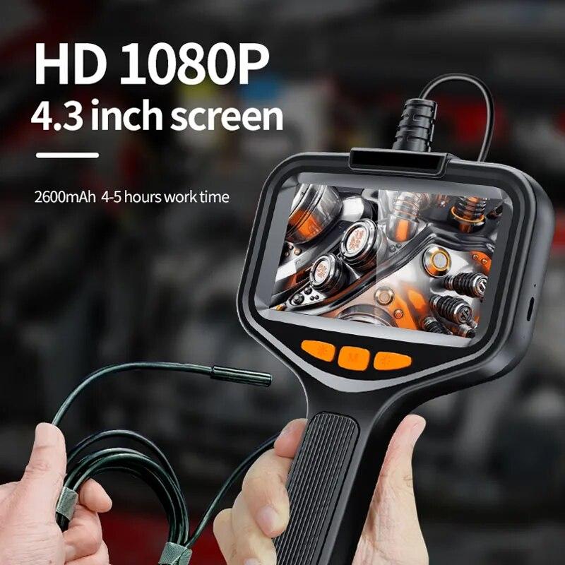 2026 New 8mm Lens Industrial Borescope Camera 1080P HD 4.3-inch LCD Digital Handheld Borescope IP67 Waterproof Pipe Sewer Inspection Camera