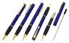 Black pen case with Midnight Rubber rotating ballpoint pen set snap-closure (blue, 3-pack) T23-NK01B-T102BP-L-3