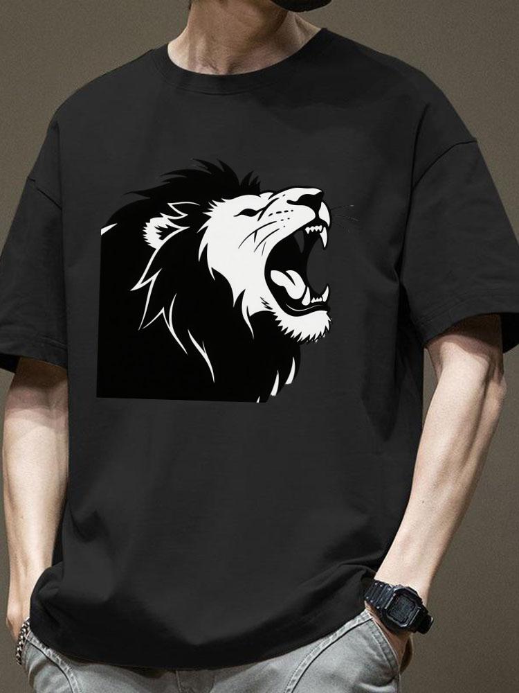 Men's 100% Pure Cotton T-Shirts Styles for Summer Are Loose - Fitting Breathable and Comfortable Offering an Ideal Choice