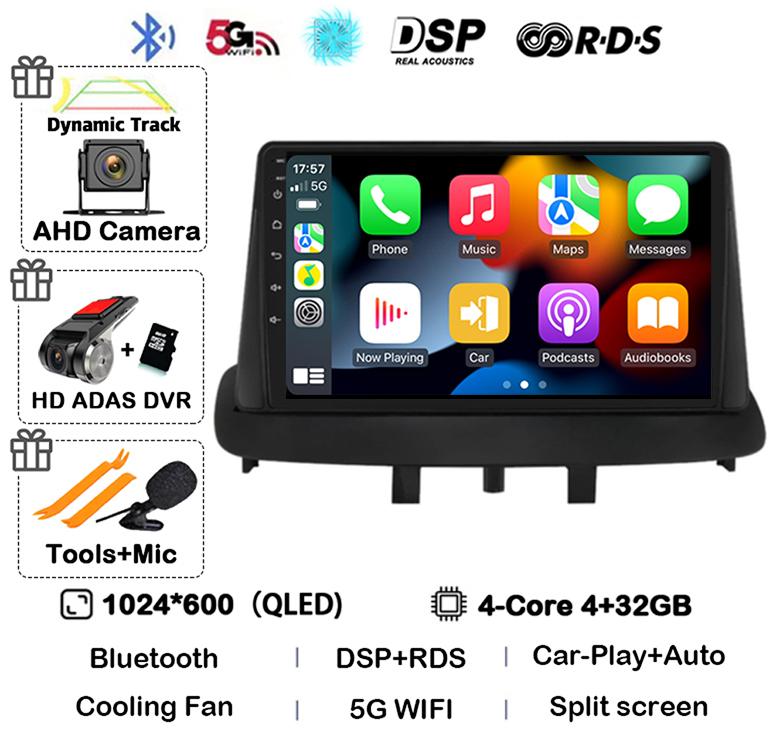Android 14 Carplay Auto For Renault Megane 3 Fluence Samsung SM3 2008 2009 2010 2011-2014 Car Radio GPS Multimedia Player Stereo