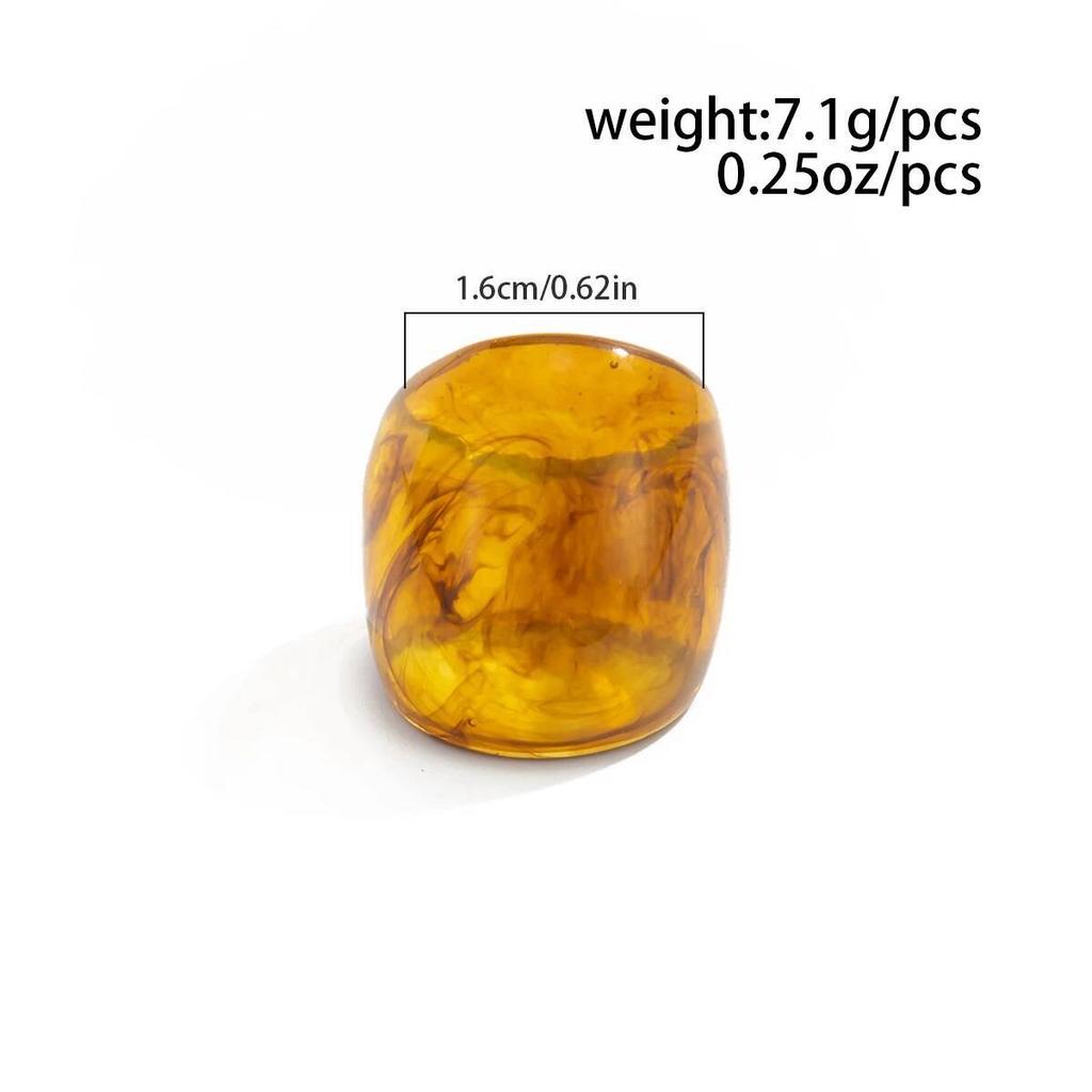 Lacteo Fashion Irregular Acrylic Resin Water Drop Chunky Finger Ring for Women Boho Smudging Oval Knuckle Rings Y2K Jewelry Gift